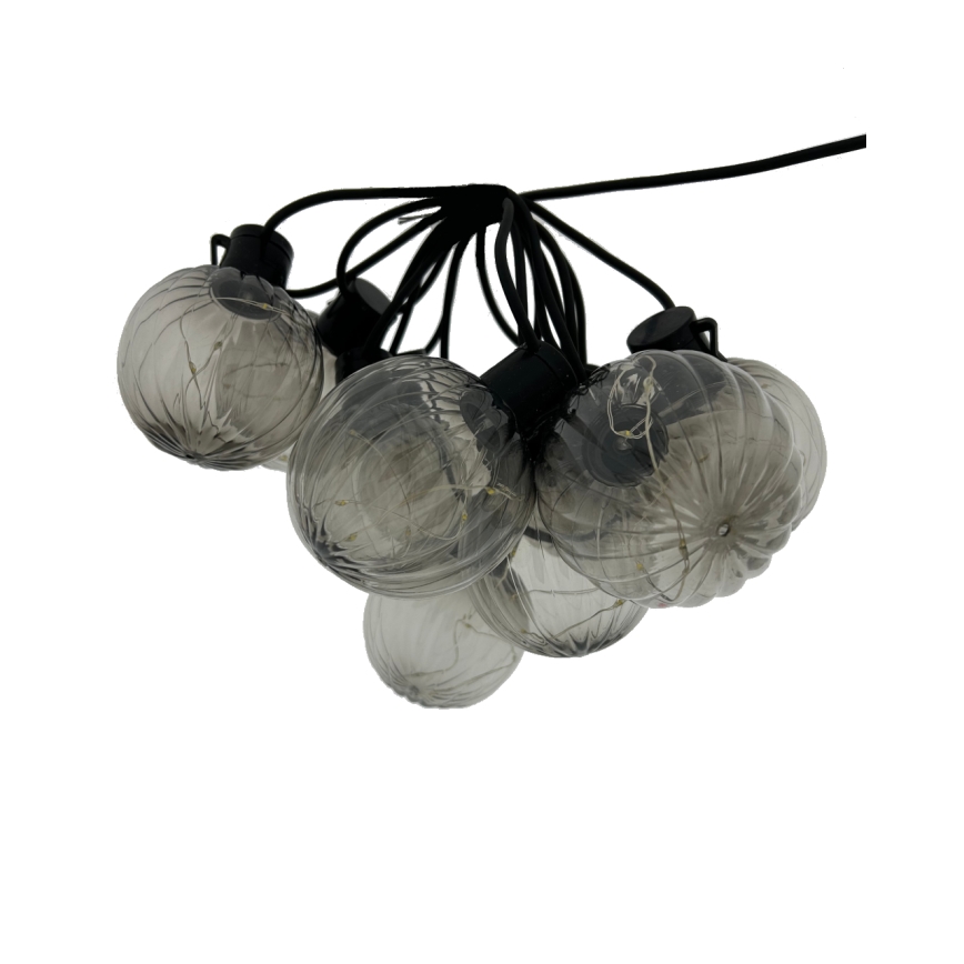 LED εξωτερική διακοσμητική γιρλάντα 10xLED/0,15W/230V 6,8 m IP44 μαύρη/καπνιστή