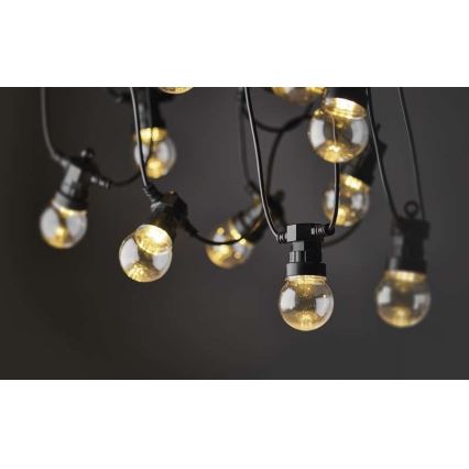 LED εξωτερική διακοσμητική γιρλάντα 10xLED/10m IP44 διάφανη