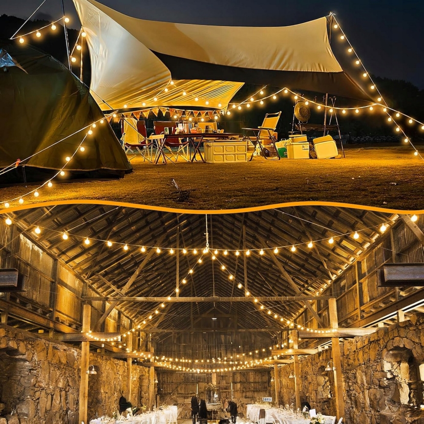 LED Εξωτερική διακοσμητική γιρλάντα 36xE12/1W/230V 22,35 m IP65 μαύρη