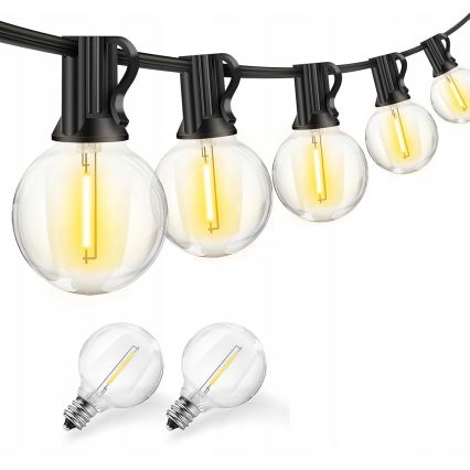 LED Εξωτερική διακοσμητική γιρλάντα 36xE12/1W/230V 22,35 m IP65 μαύρη