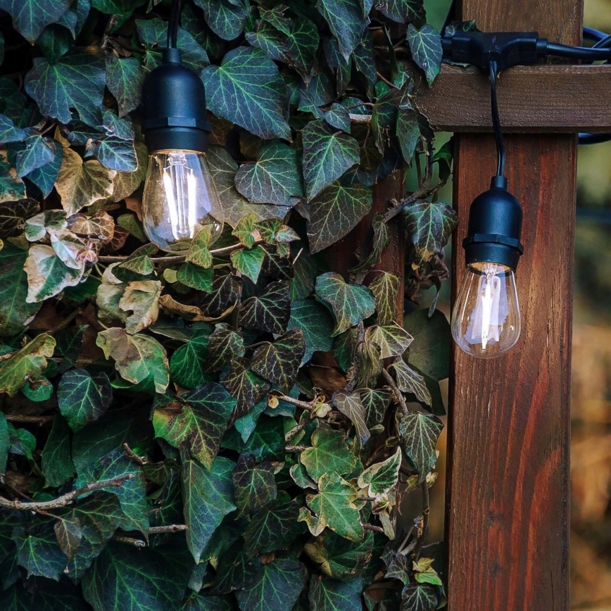 LED εξωτερική διακοσμητική γιρλάντα 5xE27/1W/230V 5,94 m IP44 μαύρη