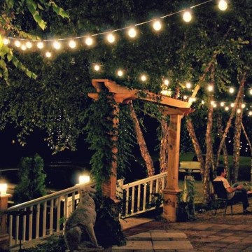 LED εξωτερική διακοσμητική γιρλάντα GIRLANDA G45 10xE27/230V 8m IP44 θερμό λευκό