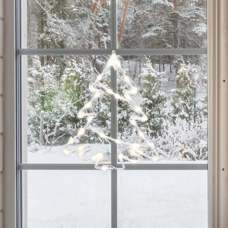 LED Εξωτερική Χριστουγεννιάτικη Διακόσμηση για Παράθυρο 35xLED/230V IP44 ζεστό λευκό/δέντρο