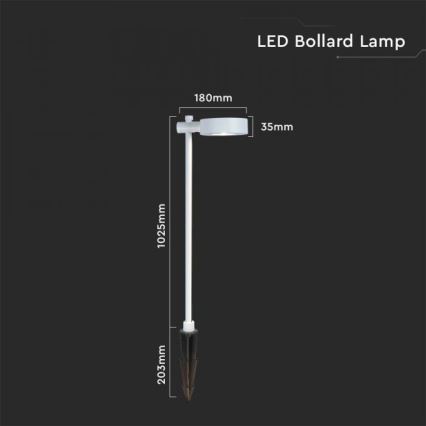 LED Εξωτερικό φωτιστικό LED/7W/230V 3000K IP65 λευκό 102 cm