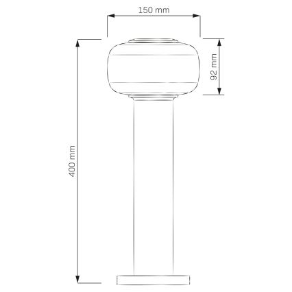 LED Εξωτερικό φωτιστικό MALAGA LED/12W/230V 40 cm IP44 μαύρο
