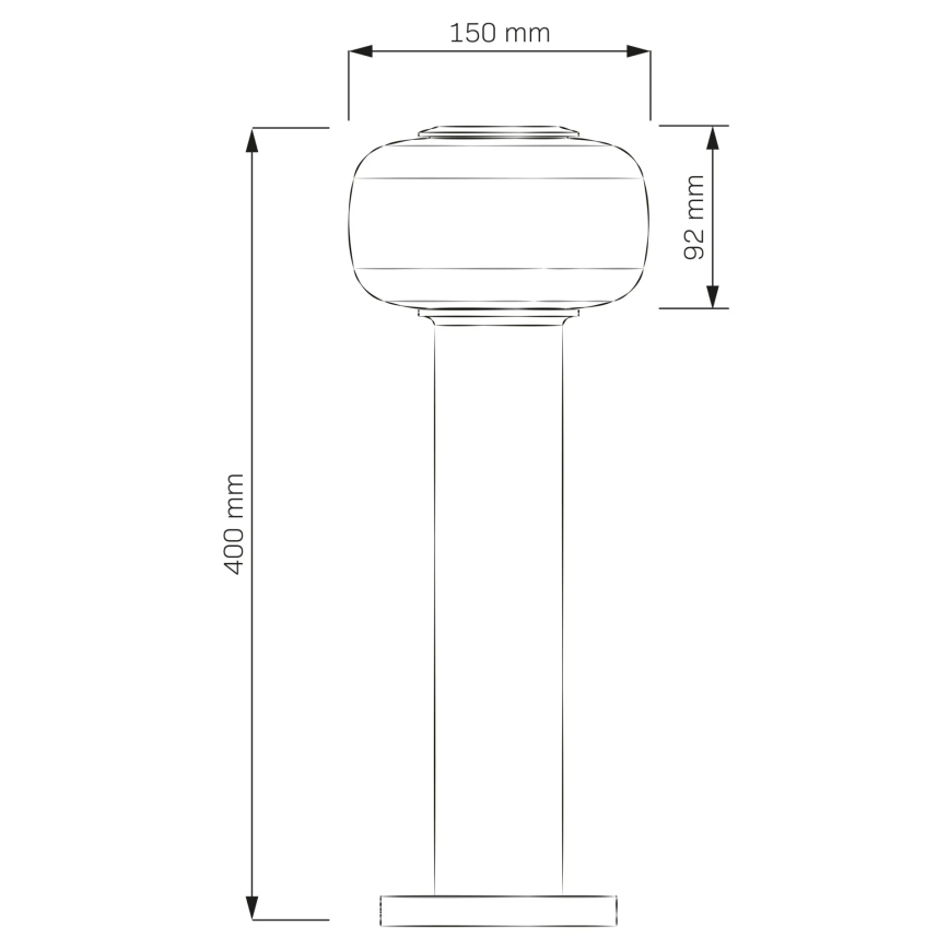 LED Εξωτερικό φωτιστικό MALAGA LED/12W/230V 40 cm IP44 μαύρο