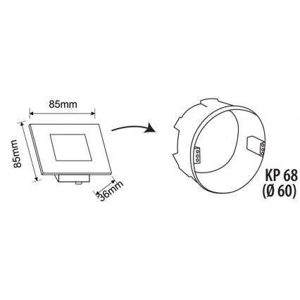 LED Εξωτερικό φωτιστικό σκάλας LED/1,7W/230V 3000/4000/6000K IP54 λευκό