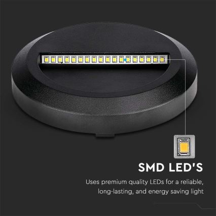 LED Εξωτερικό φωτιστικό σκάλας LED/2W/230V IP65 3000K μαύρο