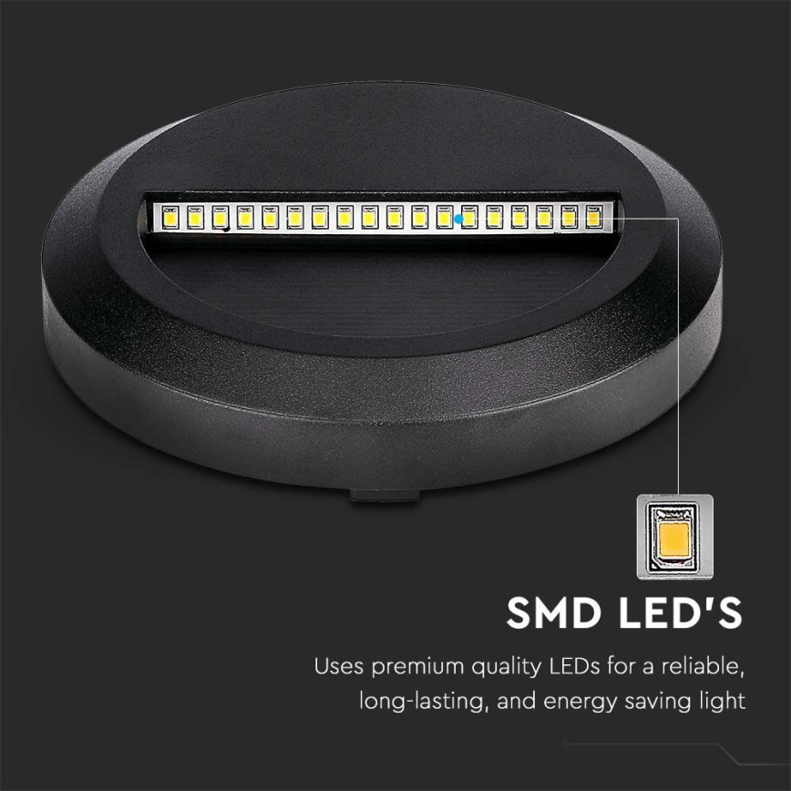 LED Εξωτερικό φωτιστικό σκάλας LED/2W/230V IP65 3000K μαύρο