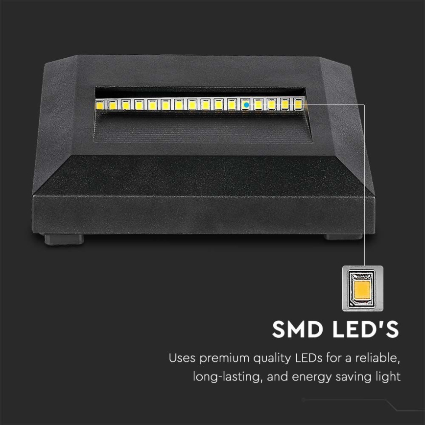 LED Εξωτερικό φωτιστικό σκάλας LED/2W/230V IP65 3000K μαύρο