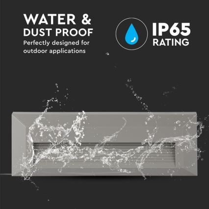 LED Εξωτερικό φωτιστικό σκάλας LED/3W/230V IP65 3000K γκρι