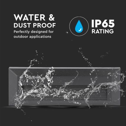 LED Εξωτερικό φωτιστικό σκάλας LED/3W/230V IP65 4000K μαύρο