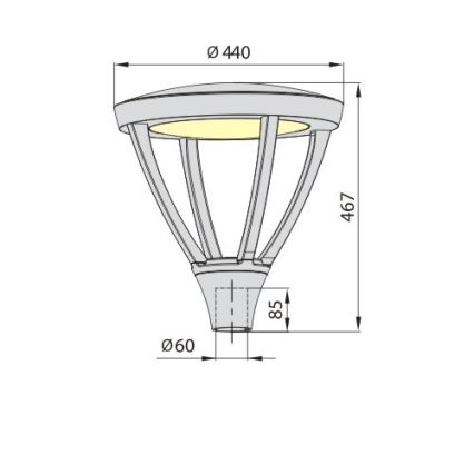 LED εξωτερικό φωτιστικό PARK PLUS LED/60W/230V 4000K