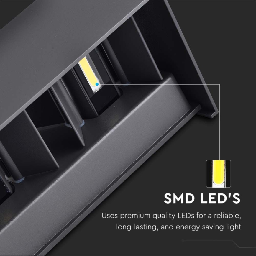 LED εξωτερικό φωτιστικό τοίχου LED/24W/230V 4000K IP65 μαύρο