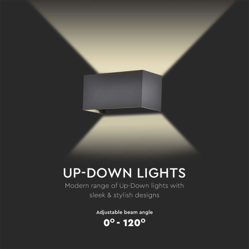 LED εξωτερικό φωτιστικό τοίχου LED/24W/230V 4000K IP65 μαύρο