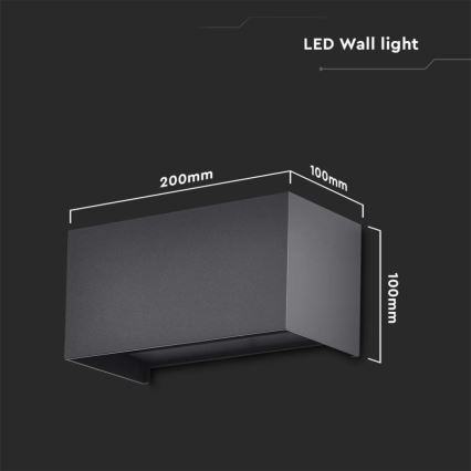LED εξωτερικό φωτιστικό τοίχου LED/24W/230V 4000K IP65 μαύρο