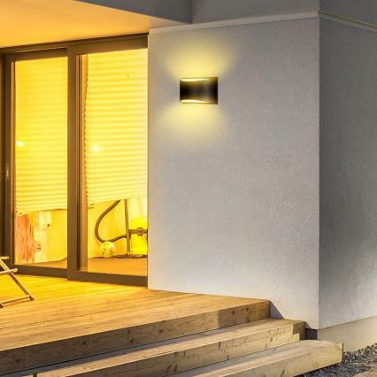 LED εξωτερικό φωτιστικό τοίχου LED/9W/230V 4000K IP54 μαύρο