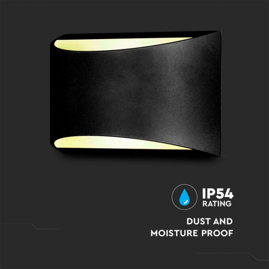 LED εξωτερικό φωτιστικό τοίχου LED/9W/230V 4000K IP54 μαύρο