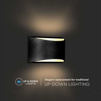 LED εξωτερικό φωτιστικό τοίχου LED/9W/230V 4000K IP54 μαύρο