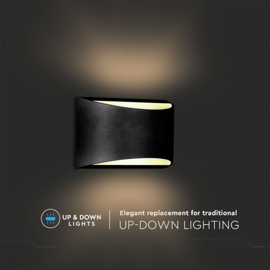 LED εξωτερικό φωτιστικό τοίχου LED/9W/230V 4000K IP54 μαύρο