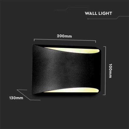 LED εξωτερικό φωτιστικό τοίχου LED/9W/230V 4000K IP54 μαύρο