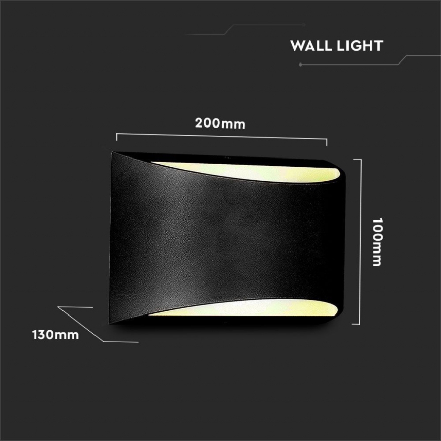 LED εξωτερικό φωτιστικό τοίχου LED/9W/230V 4000K IP54 μαύρο
