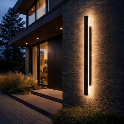 Εξωτερικό επιτοίχιο φωτιστικό LED WOW LED/20W/230V 3000/4000/6000K 120 cm IP54 μαύρο