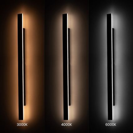 Εξωτερικό επιτοίχιο φωτιστικό LED WOW LED/20W/230V 3000/4000/6000K 120 cm IP54 μαύρο