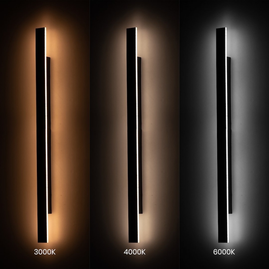 Εξωτερικό επιτοίχιο φωτιστικό LED WOW LED/20W/230V 3000/4000/6000K 120 cm IP54 μαύρο