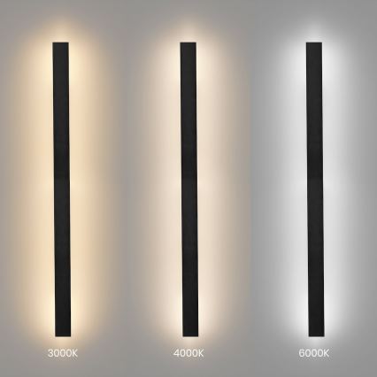 Εξωτερικό επιτοίχιο φωτιστικό LED WOW LED/20W/230V 3000/4000/6000K 120 cm IP54 μαύρο