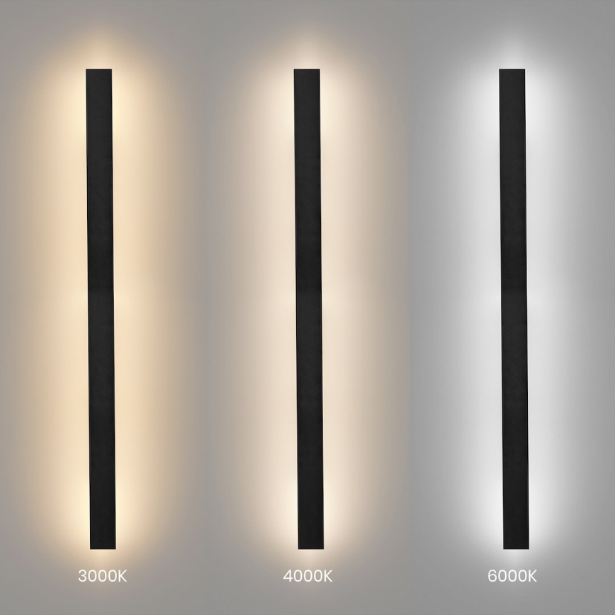 Εξωτερικό επιτοίχιο φωτιστικό LED WOW LED/20W/230V 3000/4000/6000K 120 cm IP54 μαύρο