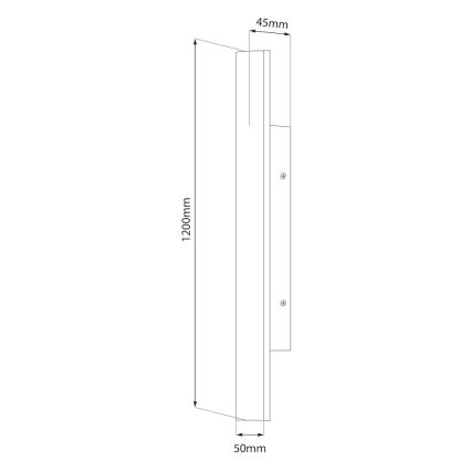 Εξωτερικό επιτοίχιο φωτιστικό LED WOW LED/20W/230V 3000/4000/6000K 120 cm IP54 μαύρο