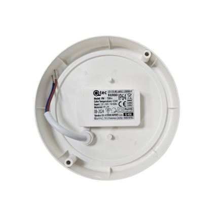 LED εξωτερικό φωτιστικό οροφής LED/8W/230V 4200K Ø14 cm IP64 λευκό
