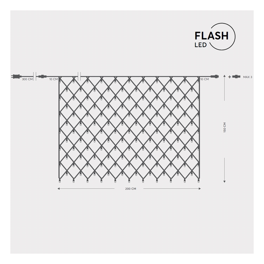 LED Εξωτερικό φωτιζόμενο δίχτυ NET 240xLED/7,2W/230V 1,5x2 m IP44 θερμό λευκό