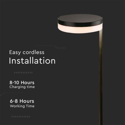 LED Εξωτερικό ηλιακό φωτιστικό LED/2W/3,7V 3000K IP54 2000 mAh μαύρο