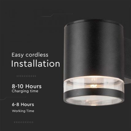 LED Εξωτερικό ηλιακό φωτιστικό τοίχου LED/1W/3,7V 3000K IP54 1200 mAh μαύρο