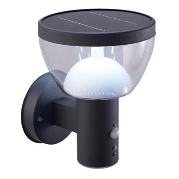 LED Εξωτερικό ηλιακό φωτιστικό τοίχου με αισθητήρα LARIX LED/3W/3,7V 2200 mAh IP44