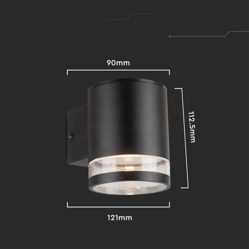 LED Εξωτερικό ηλιακό φωτιστικό τοίχου με αισθητήρα LED/1W/3,7V 3000K IP54 1200 mAh μαύρο