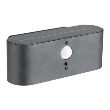 LED Εξωτερικό ηλιακό φωτιστικό τοίχου με αισθητήρα LED/2,5W/3,7V 3000K IP54 2000 mAh