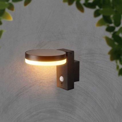 LED Εξωτερικό ηλιακό επιτοίχιο φωτιστικό με αισθητήρα LED/5,5W/3,7V 3000K IP54 2000 mAh