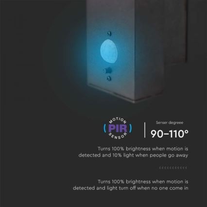 LED Εξωτερικό ηλιακό επιτοίχιο φωτιστικό με αισθητήρα LED/5,5W/3,7V 3000K IP54 2000 mAh