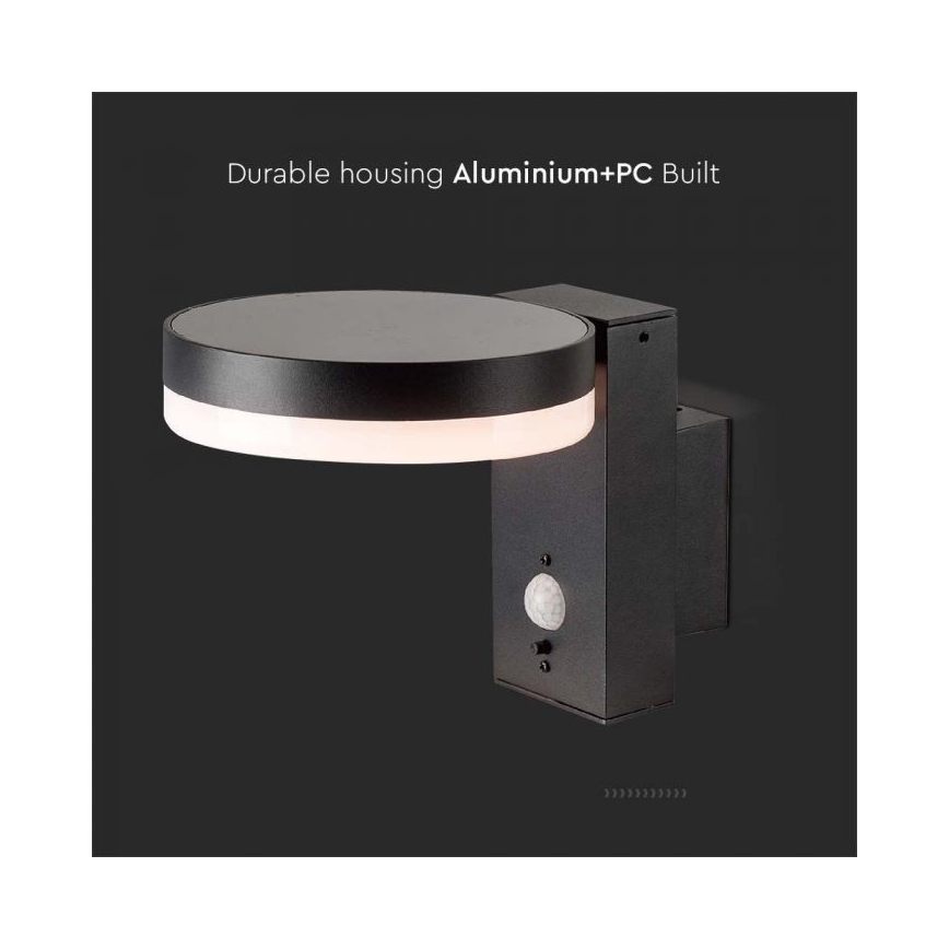 LED Εξωτερικό ηλιακό επιτοίχιο φωτιστικό με αισθητήρα LED/5,5W/3,7V 3000K IP54 2000 mAh