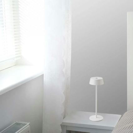 LED Εξωτερικό επιτραπέζιο φωτιστικό αφής με ρύθμιση φωτεινότητας, επαναφορτιζόμενο LED/2W/5V 4400 mAh IP54 λευκό