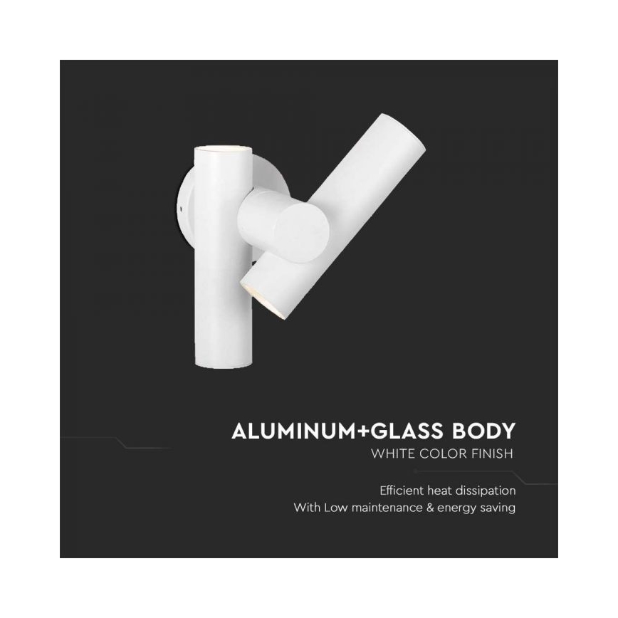 Εξωτερικό ευέλικτο επιτοίχιο φωτιστικό LED με 2xLED/3W/230V 4000K IP44 λευκό