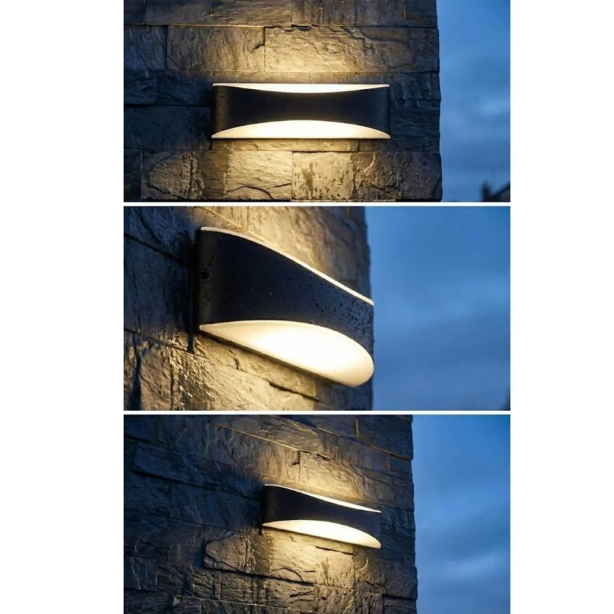 LED εξωτερικό επιτοίχιο φωτιστικό LED/10W/230V IP65 μαύρο