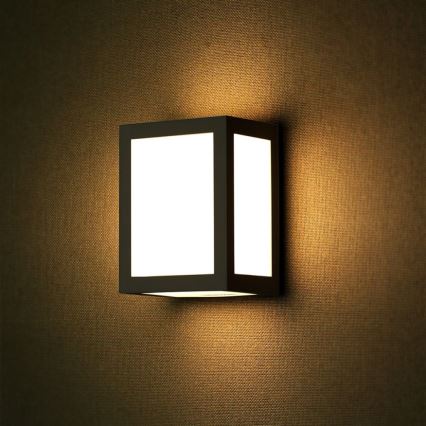 LED εξωτερικό επιτοίχιο φωτιστικό LED/12W/230V 6400K IP65 μαύρο