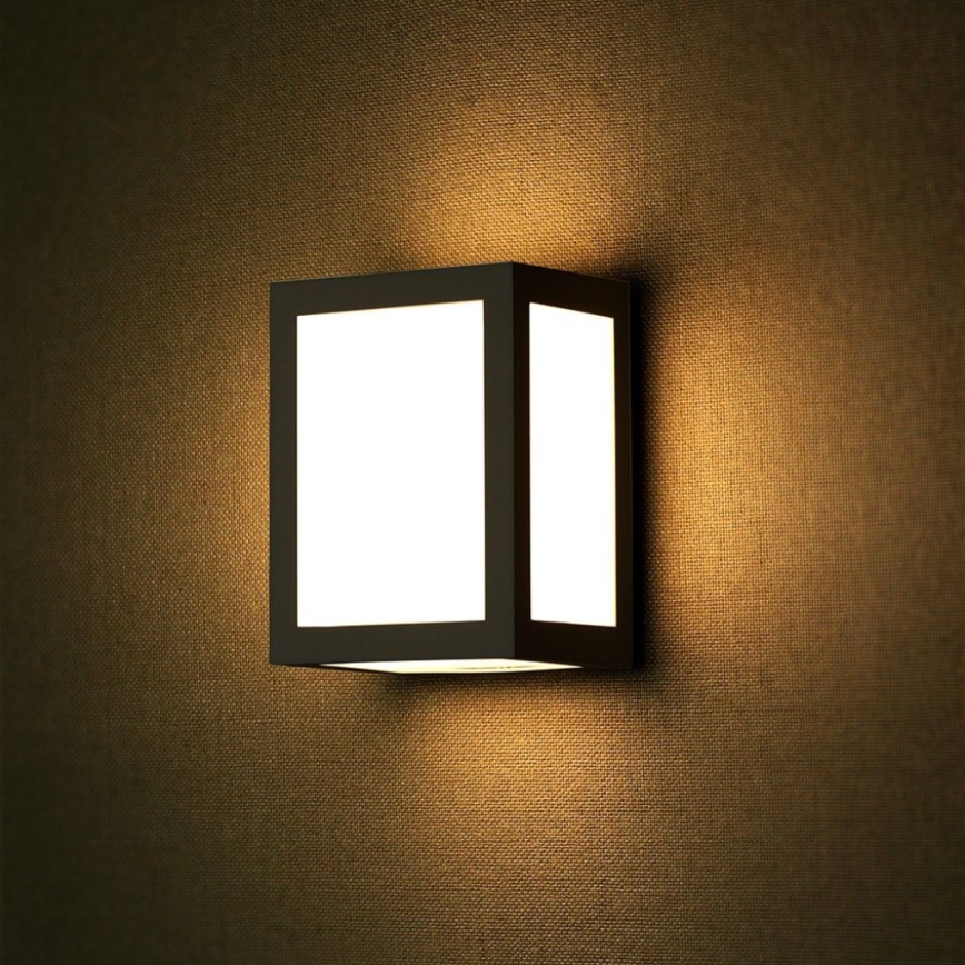 LED εξωτερικό επιτοίχιο φωτιστικό LED/12W/230V 6400K IP65 μαύρο