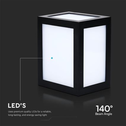 LED εξωτερικό επιτοίχιο φωτιστικό LED/12W/230V 6400K IP65 μαύρο