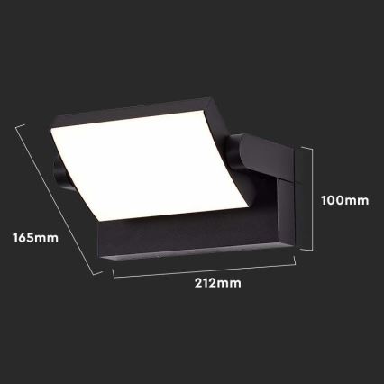 Εξωτερικό επιτοίχιο φωτιστικό LED/17W/230V 3000K IP65 μαύρο
