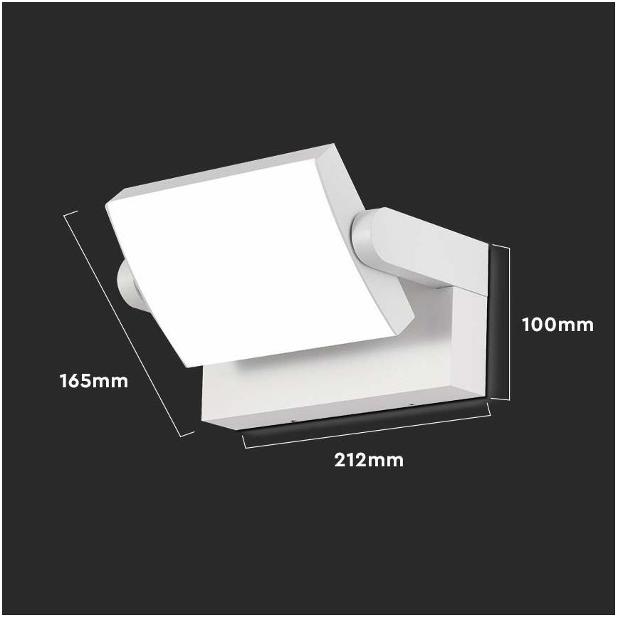 Εξωτερικό επιτοίχιο φωτιστικό LED/17W/230V 4000K IP65 λευκό